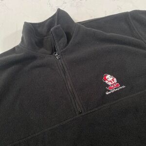 Vintage Walt Disney World Black Fleece Pullover XXL  Santa‎ Mickey Embroidery